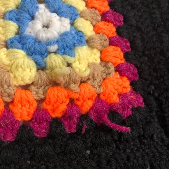 Handmade Granny Square Afghan Small Throw Blanket - Picture 9 of 10